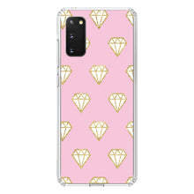 DistinctInk® Clear Shockproof Hybrid Case for Apple iPhone / Samsung Galaxy / Google Pixel - Pink & Gold Print - Diamond Pattern