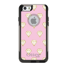 DistinctInk™ OtterBox Commuter Series Case for Apple iPhone or Samsung Galaxy - Pink & Gold Print - Diamond Pattern