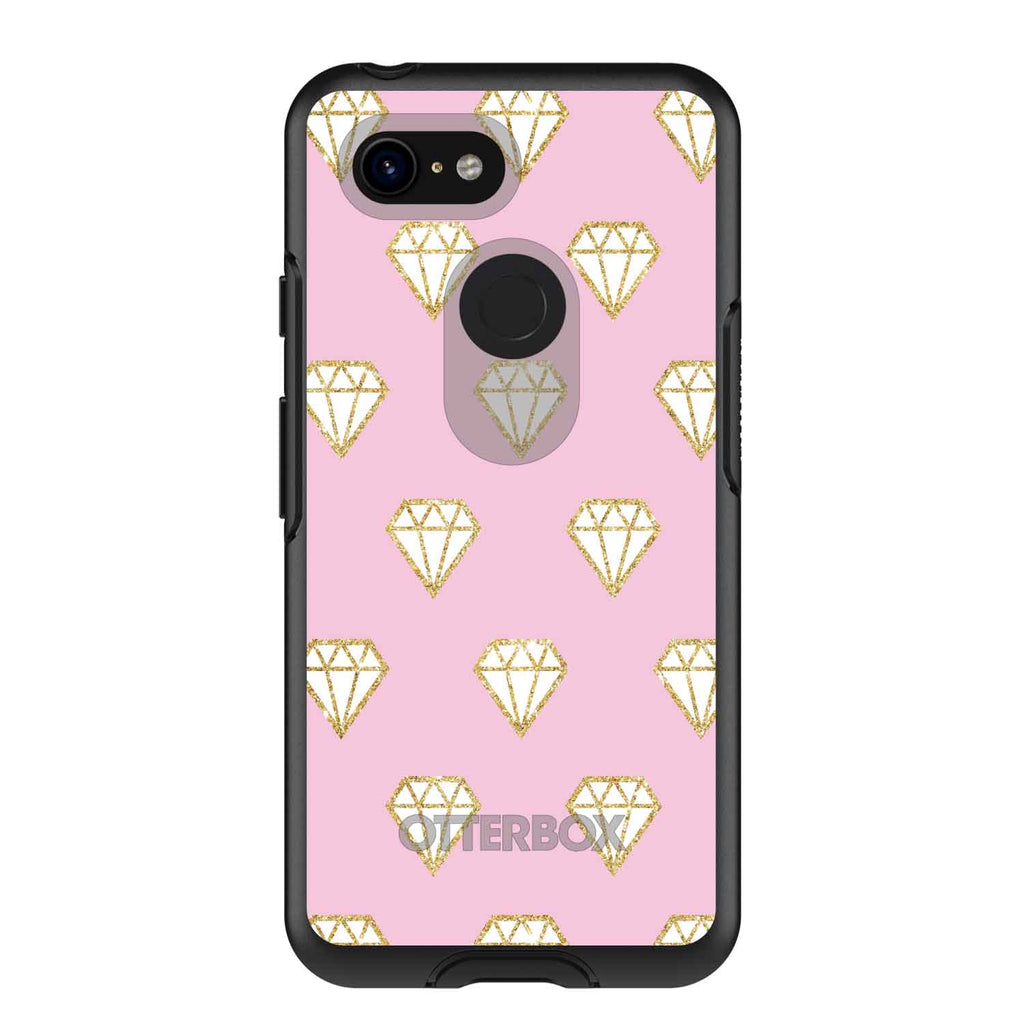 Pink & Gold Print, Diamond Pattern OtterBox Symmetry Case for iPhone & Galaxy, view 15
