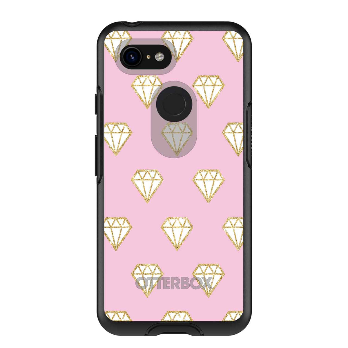 Pink & Gold Print, Diamond Pattern OtterBox Symmetry Case for iPhone & Galaxy, view 15