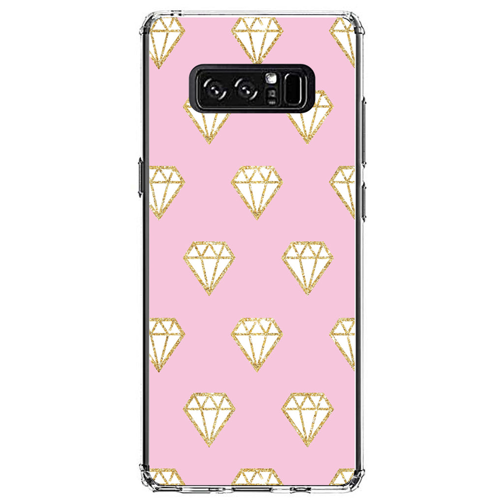Pink & Gold Print, Diamond Pattern Clear Shockproof iPhone Case, view 12