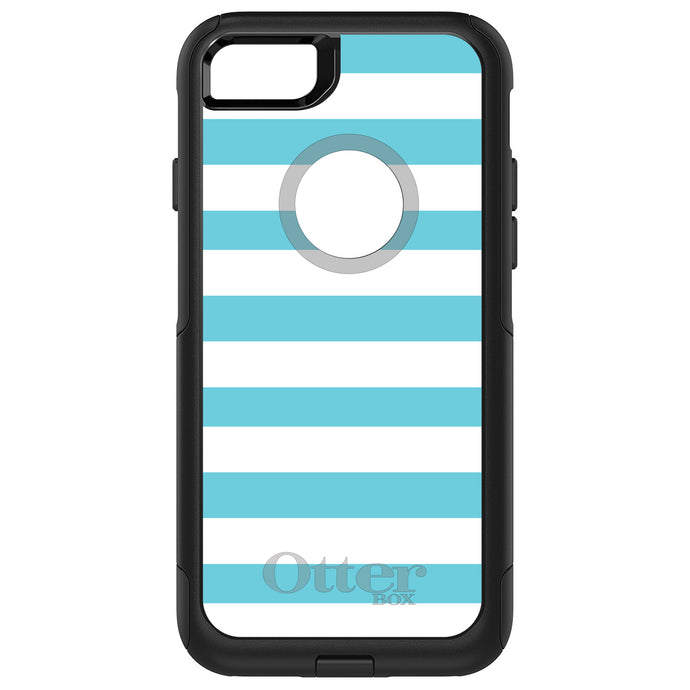 DistinctInk OtterBox Commuter Series Case for Apple iPhone or Samsung Galaxy - Blue & White Bold Stripes