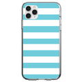Blue & White Bold Horizontal Stripes Clear Shockproof iPhone Case