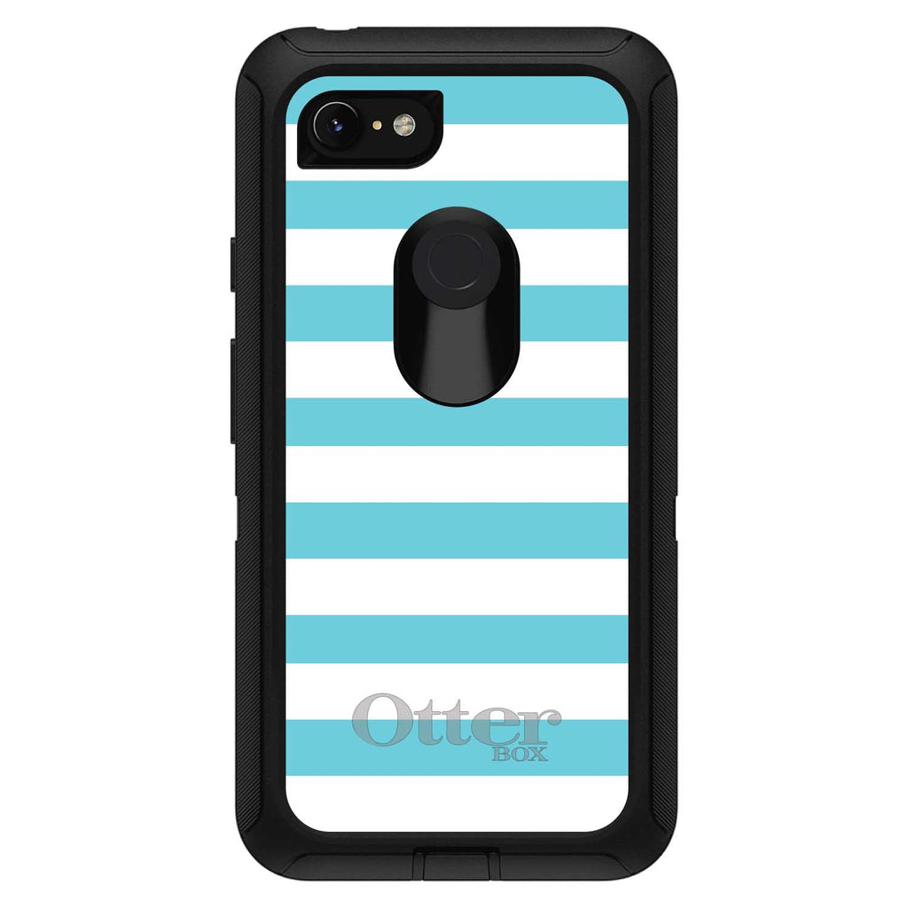Blue & White Bold Stripes OtterBox Defender Case for iPhone & Galaxy, view 15