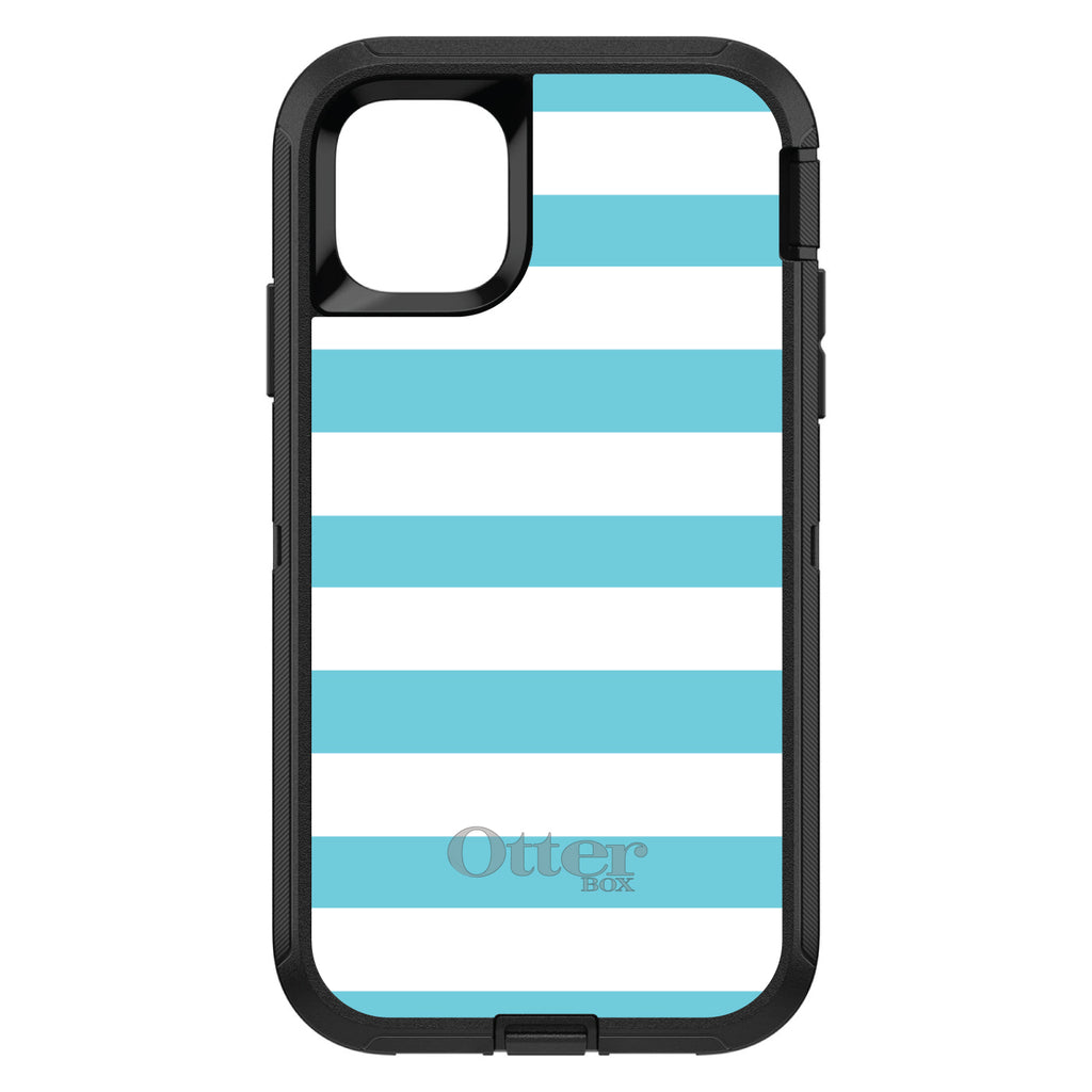Blue & White Bold Stripes OtterBox Defender Case for iPhone & Galaxy, view 2