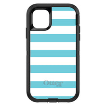 DistinctInk™ OtterBox Defender Series Case for Apple iPhone / Samsung Galaxy / Google Pixel - Blue & White Bold Stripes