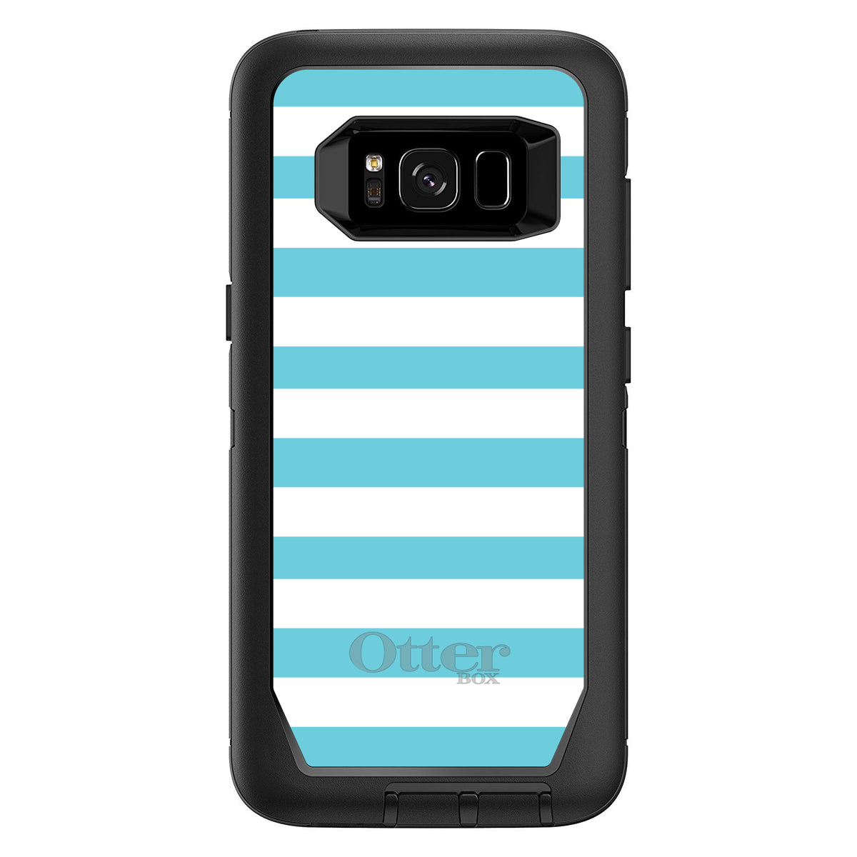 Blue & White Bold Stripes OtterBox Defender Case for iPhone & Galaxy, view 9
