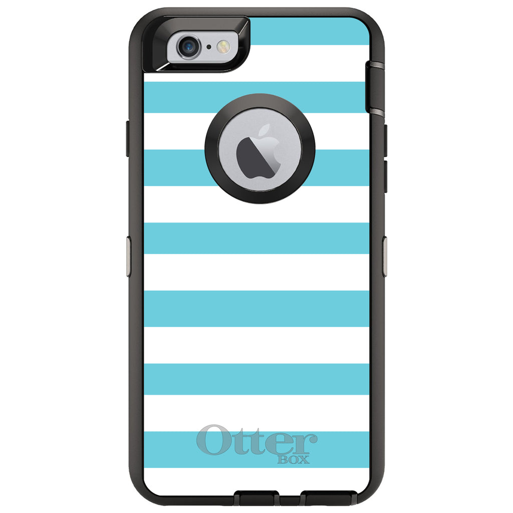 Blue & White Bold Stripes OtterBox Defender Case for iPhone & Galaxy, view 4