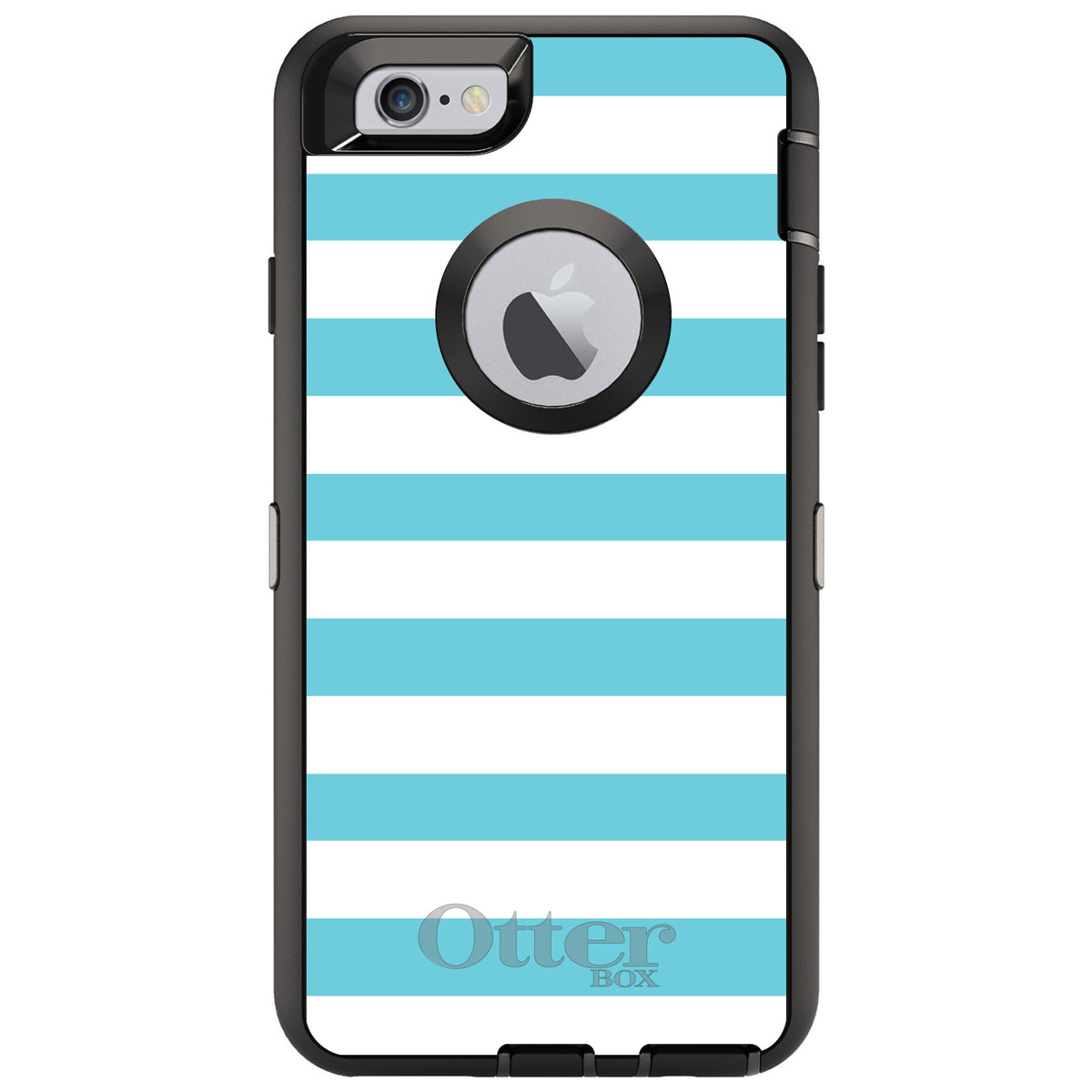 Blue & White Bold Stripes OtterBox Defender Case for iPhone & Galaxy, view 4