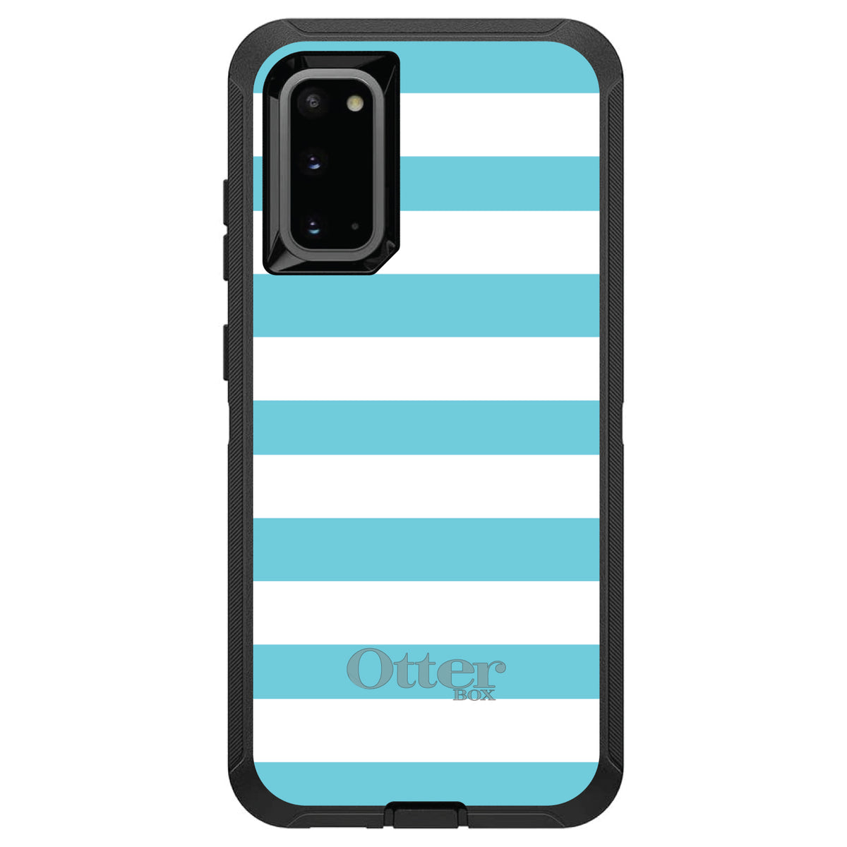 Blue & White Bold Stripes OtterBox Defender Case for iPhone & Galaxy, view 5