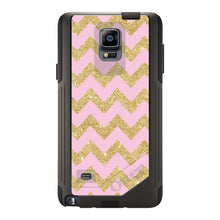 DistinctInk™ OtterBox Commuter Series Case for Apple iPhone or Samsung Galaxy - Pink & Gold Print - Chevron Pattern