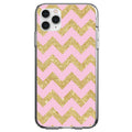 Pink & Gold Print, Chevron Pattern Clear Shockproof iPhone Case