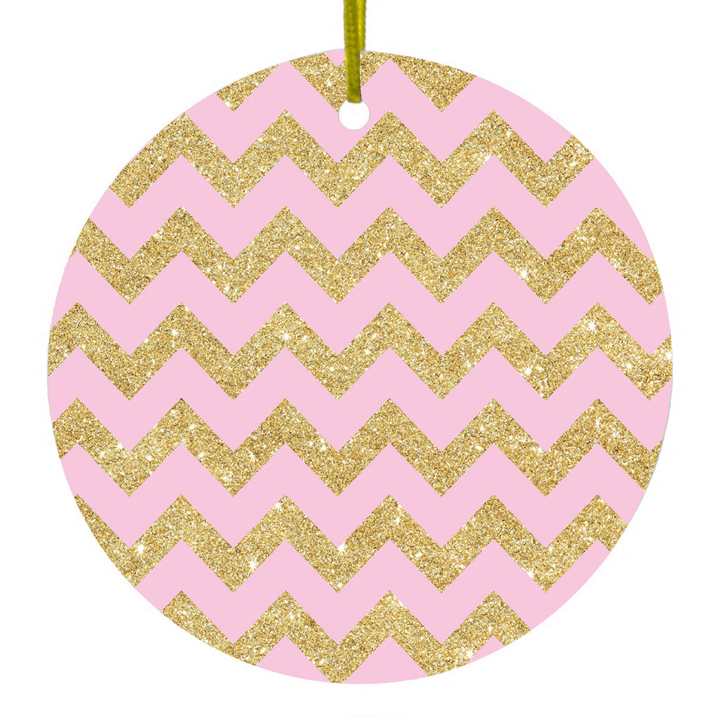 Chevron Pattern Ceramic Ornament