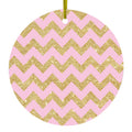 Chevron Pattern Ceramic Ornament