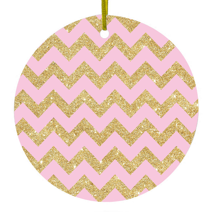Chevron Pattern Ceramic Ornament