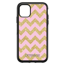 DistinctInk™ OtterBox Symmetry Series Case for Apple iPhone / Samsung Galaxy / Google Pixel - Pink & Gold Print - Chevron Pattern
