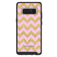 DistinctInk™ OtterBox Symmetry Series Case for Apple iPhone / Samsung Galaxy / Google Pixel - Pink & Gold Print - Chevron Pattern