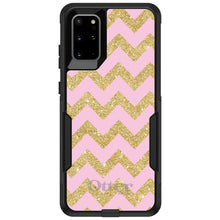 DistinctInk™ OtterBox Commuter Series Case for Apple iPhone or Samsung Galaxy - Pink & Gold Print - Chevron Pattern