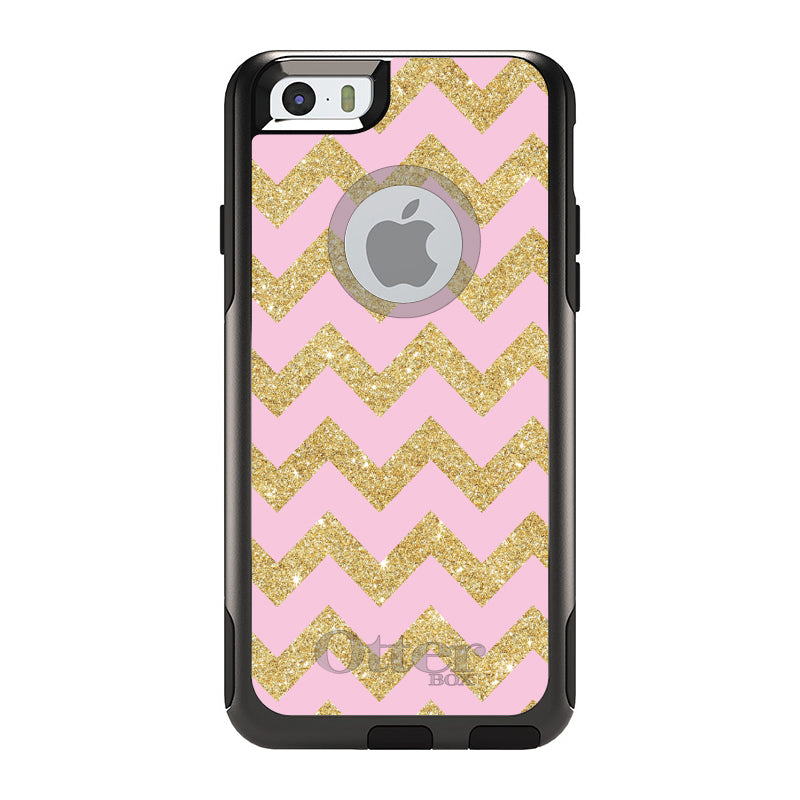 Pink & Gold Print, Chevron Pattern OtterBox Commuter Case for iPhone & Galaxy, view 4