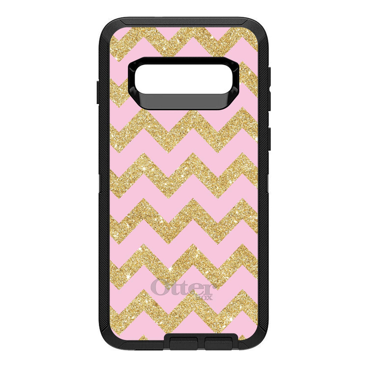 Pink & Gold Print, Chevron Pattern OtterBox Defender Case for iPhone & Galaxy, view 9