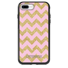 DistinctInk™ OtterBox Symmetry Series Case for Apple iPhone / Samsung Galaxy / Google Pixel - Pink & Gold Print - Chevron Pattern