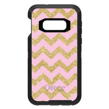 DistinctInk™ OtterBox Defender Series Case for Apple iPhone / Samsung Galaxy / Google Pixel - Pink & Gold Print - Chevron Pattern