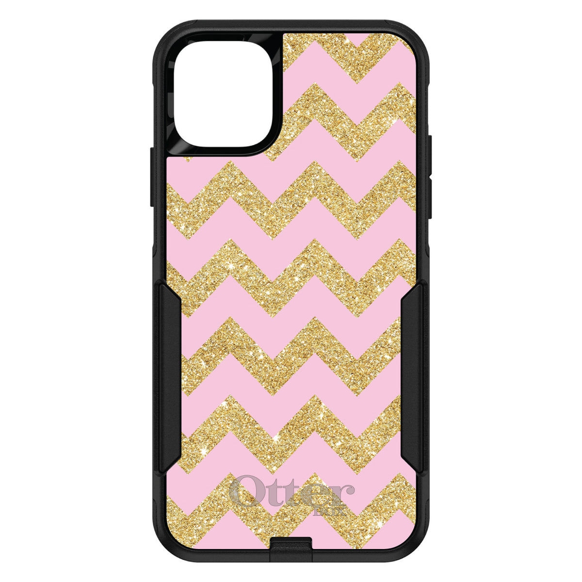 Pink & Gold Print, Chevron Pattern OtterBox Commuter Case for iPhone & Galaxy, view 2