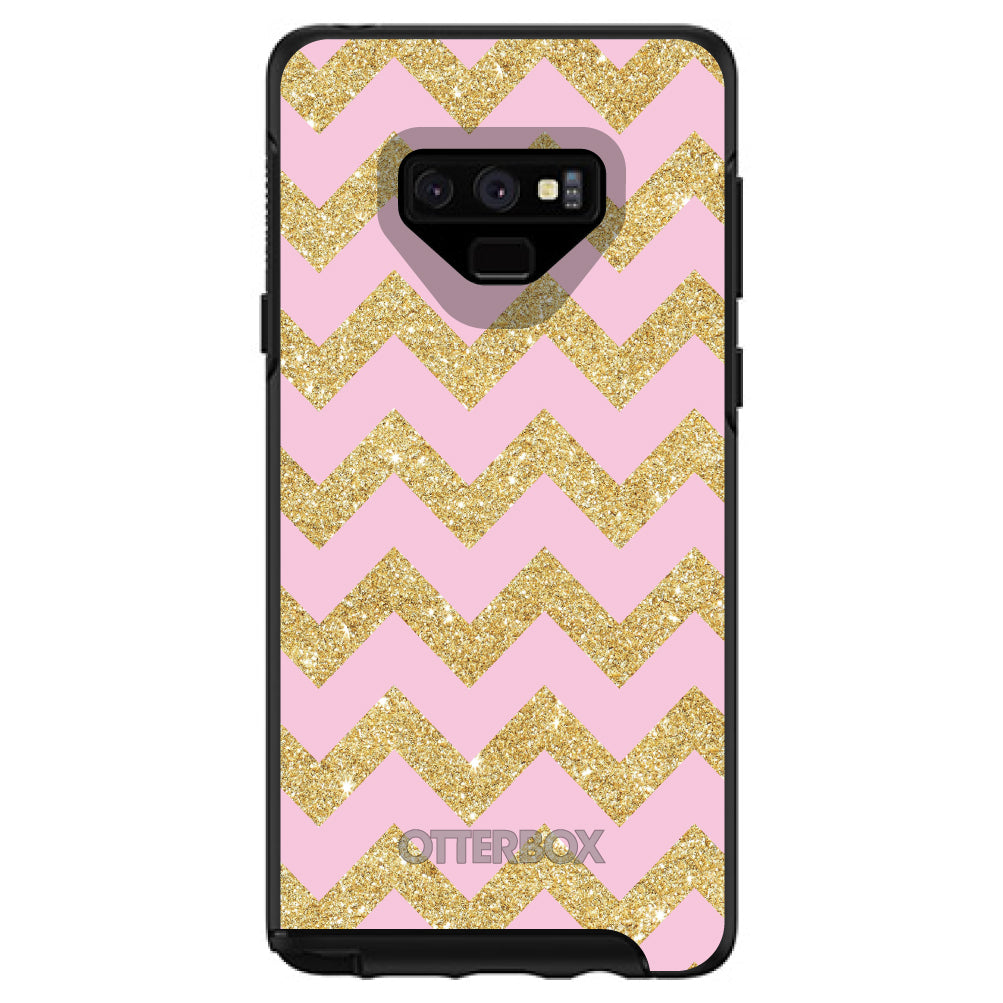 Pink & Gold Print, Chevron Pattern OtterBox Symmetry Case for iPhone & Galaxy, view 13