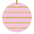 Horizontal Stripes Pattern Ceramic Ornament