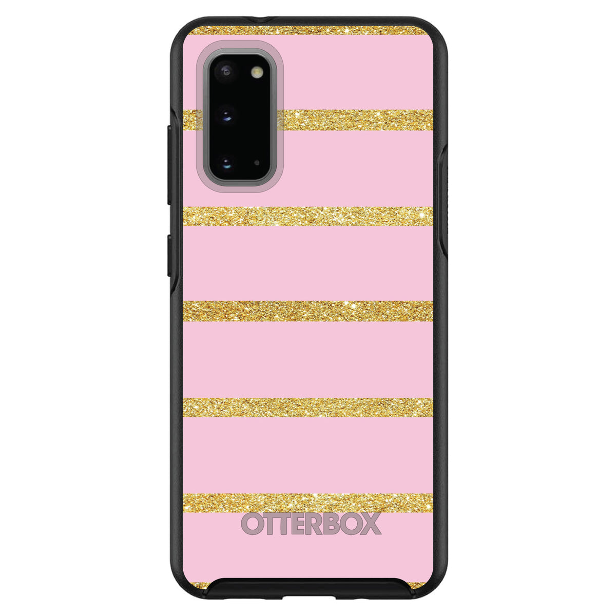 Pink & Gold Print, Horizontal Stripes Pattern OtterBox Symmetry Case for iPhone & Galaxy, view 5