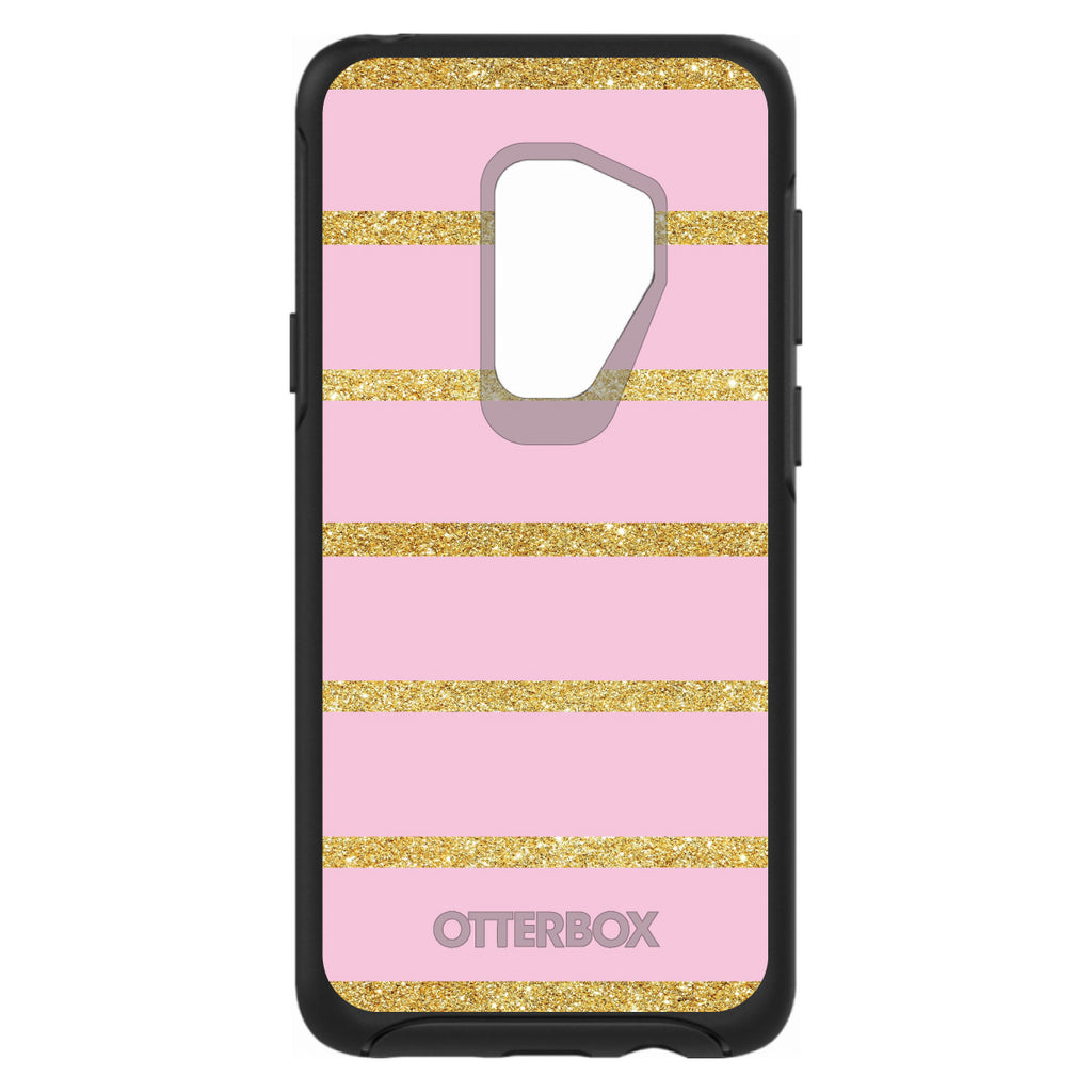 Pink & Gold Print, Horizontal Stripes Pattern OtterBox Symmetry Case for iPhone & Galaxy, view 9