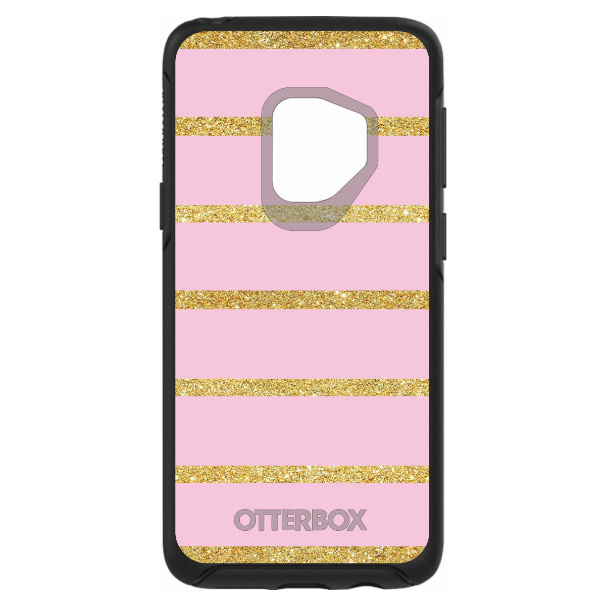 Pink & Gold Print, Horizontal Stripes Pattern OtterBox Symmetry Case for iPhone & Galaxy, view 8