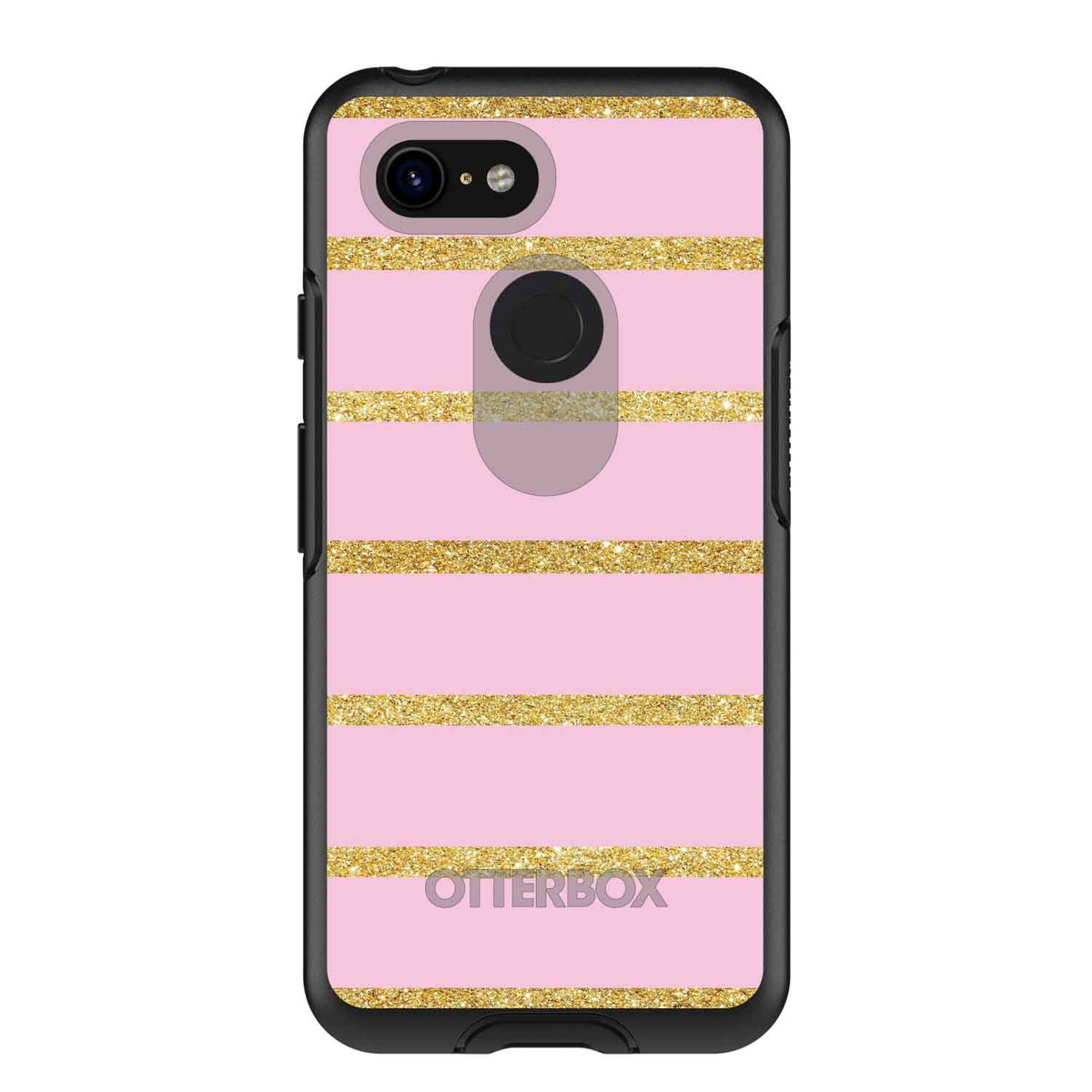 Pink & Gold Print, Horizontal Stripes Pattern OtterBox Symmetry Case for iPhone & Galaxy, view 15