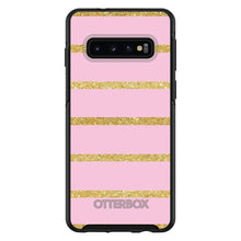 DistinctInk™ OtterBox Symmetry Series Case for Apple iPhone / Samsung Galaxy / Google Pixel - Pink & Gold Print - Horizontal Stripes Pattern