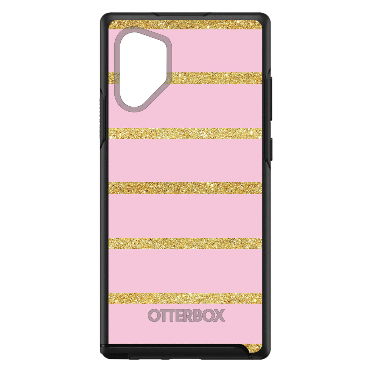 Pink & Gold Print, Horizontal Stripes Pattern OtterBox Symmetry Case for iPhone & Galaxy, view 12