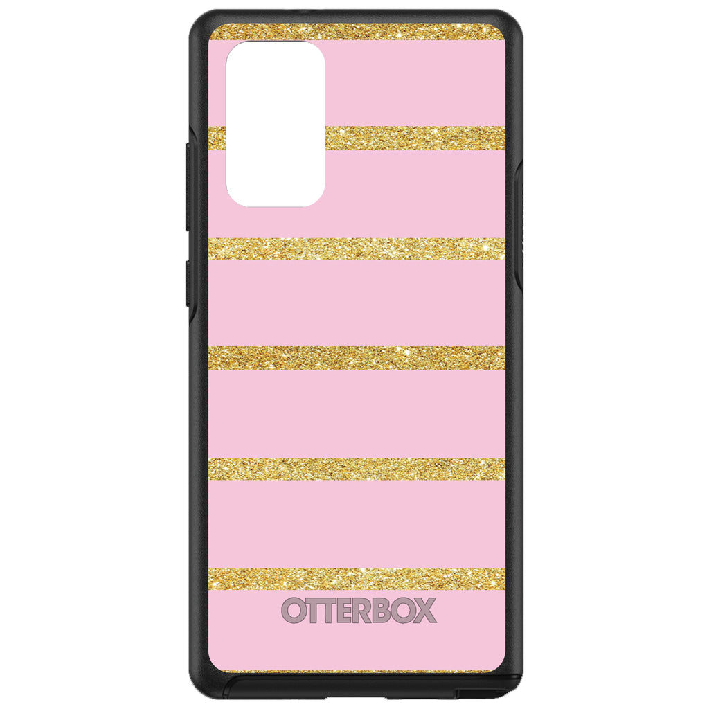 Pink & Gold Print, Horizontal Stripes Pattern OtterBox Symmetry Case for iPhone & Galaxy, view 10
