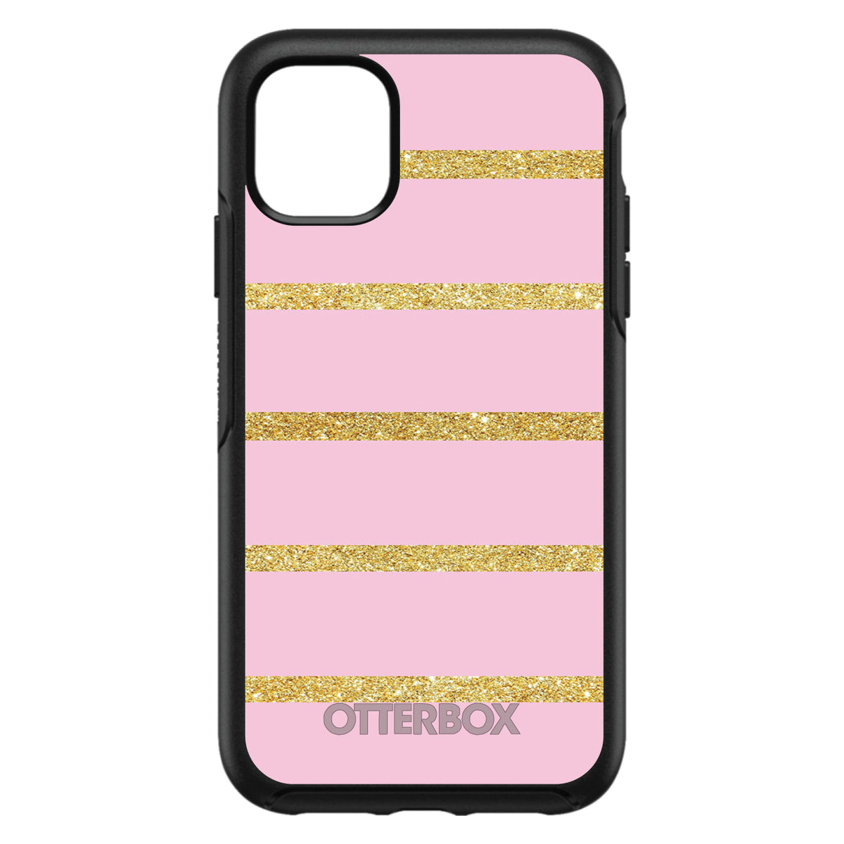 Pink & Gold Print, Horizontal Stripes Pattern OtterBox Symmetry Case for iPhone & Galaxy