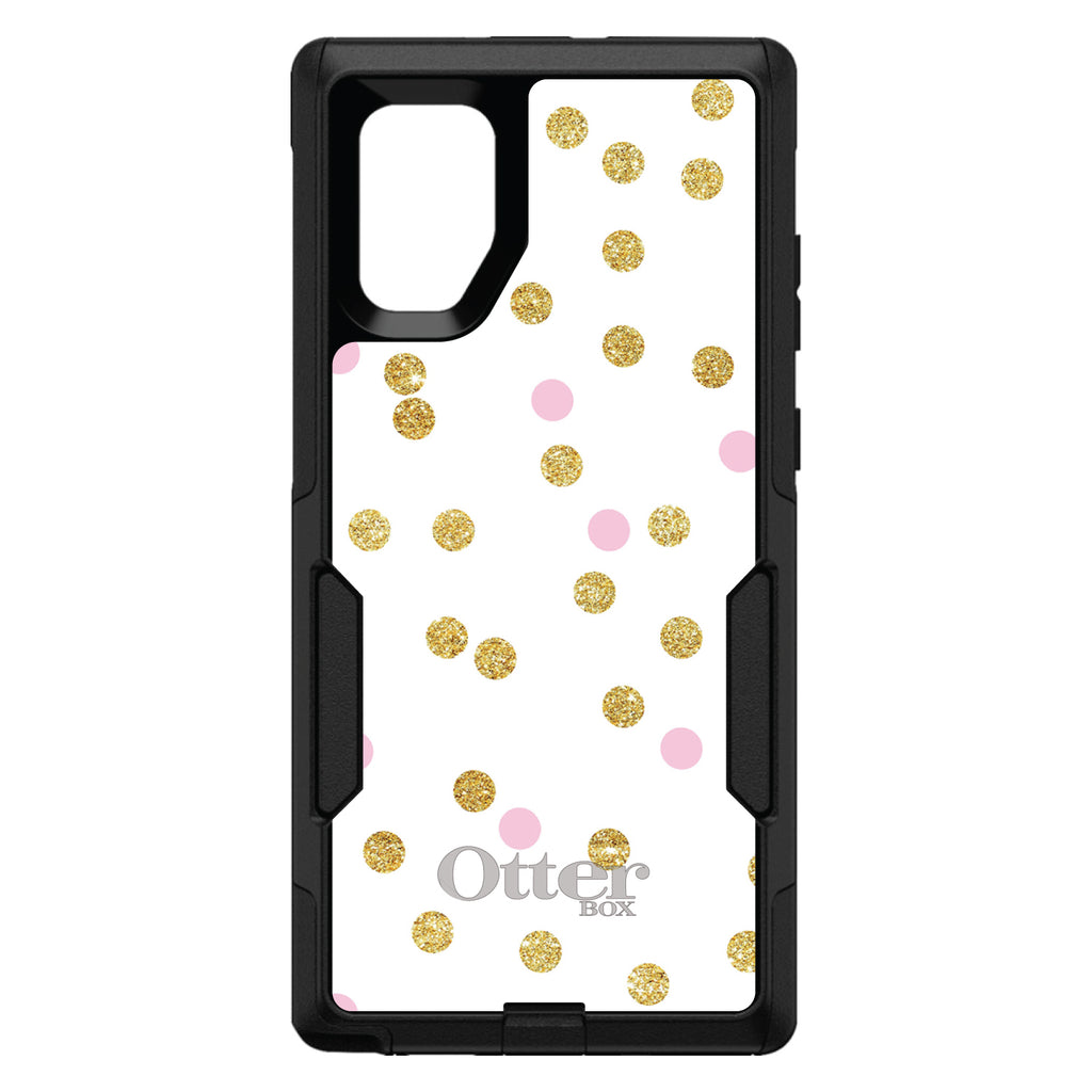 Pink & Gold Print, White / Pink / Gold Dots Pattern OtterBox Commuter Case for iPhone & Galaxy, view 14