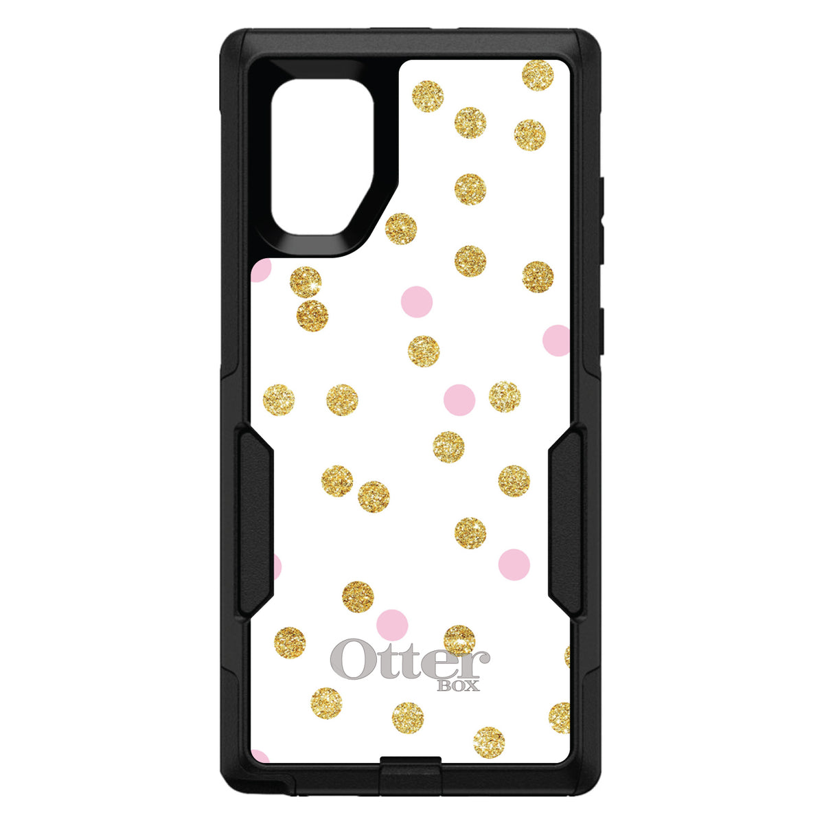 Pink & Gold Print, White / Pink / Gold Dots Pattern OtterBox Commuter Case for iPhone & Galaxy, view 14