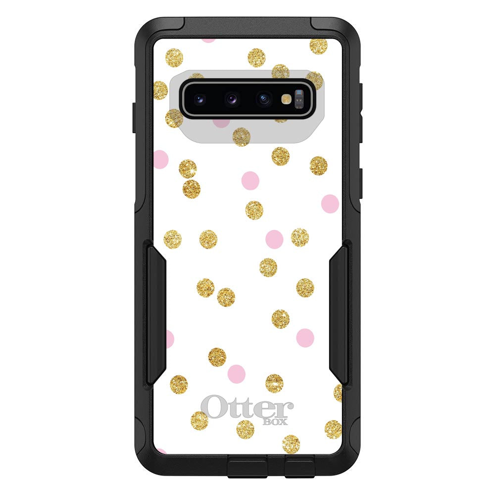 Pink & Gold Print, White / Pink / Gold Dots Pattern OtterBox Commuter Case for iPhone & Galaxy, view 7