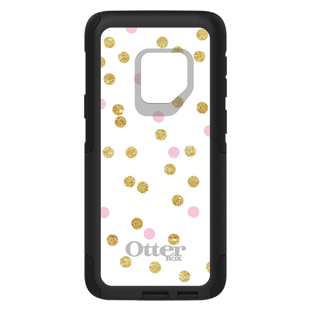 Pink & Gold Print, White / Pink / Gold Dots Pattern OtterBox Commuter Case for iPhone & Galaxy, view 9