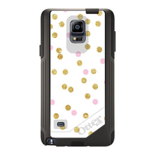 DistinctInk™ OtterBox Commuter Series Case for Apple iPhone or Samsung Galaxy - Pink & Gold Print - White / Pink / Gold Dots Pattern