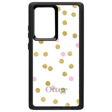 DistinctInk™ OtterBox Defender Series Case for Apple iPhone / Samsung Galaxy / Google Pixel - Pink & Gold Print - White / Pink / Gold Dots Pattern