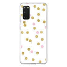DistinctInk® Clear Shockproof Hybrid Case for Apple iPhone / Samsung Galaxy / Google Pixel - Pink & Gold Print - White / Pink / Gold Dots Pattern