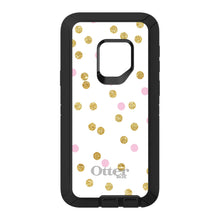 DistinctInk™ OtterBox Defender Series Case for Apple iPhone / Samsung Galaxy / Google Pixel - Pink & Gold Print - White / Pink / Gold Dots Pattern