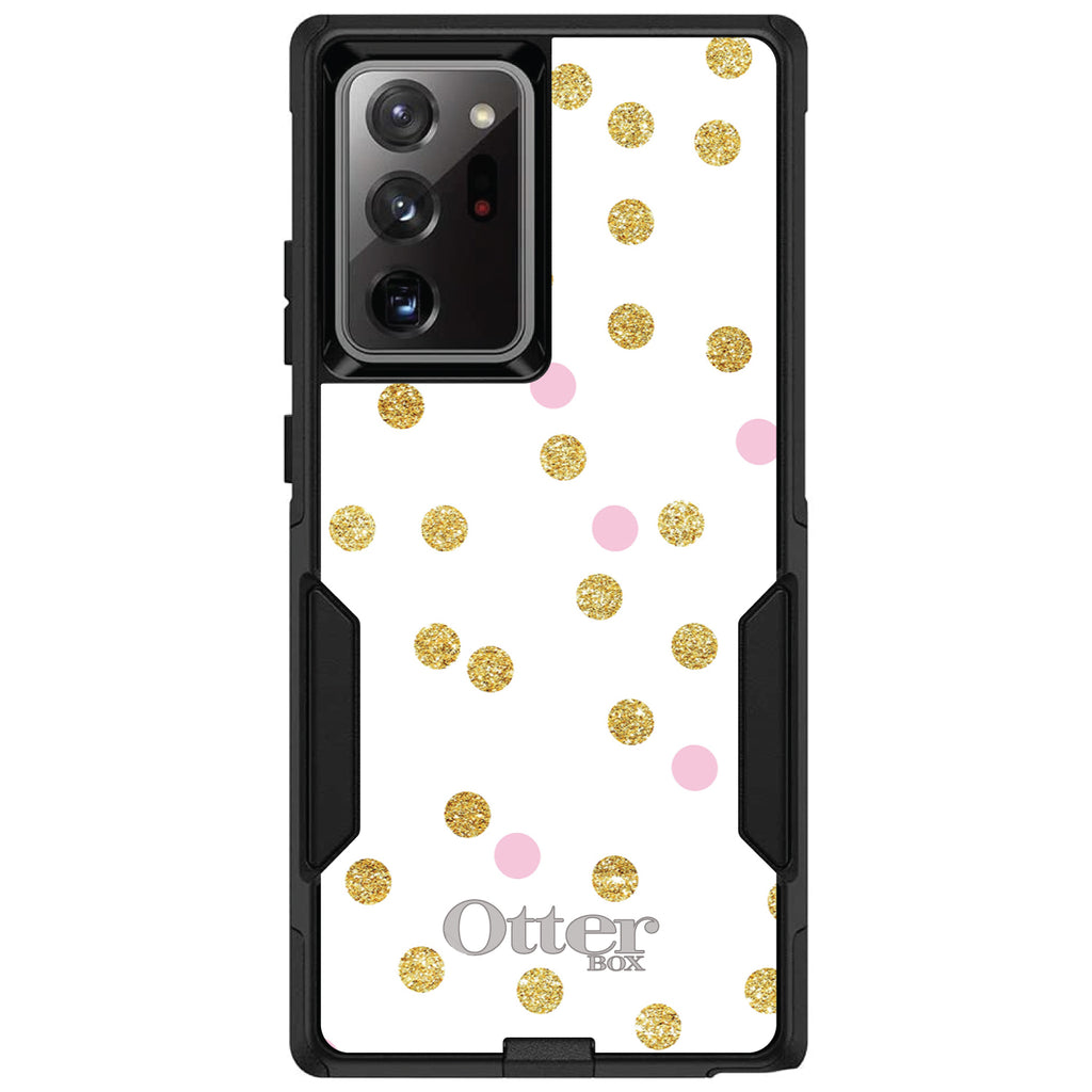 Pink & Gold Print, White / Pink / Gold Dots Pattern OtterBox Commuter Case for iPhone & Galaxy, view 12