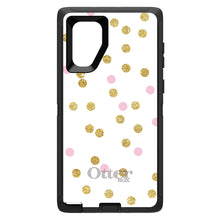 DistinctInk™ OtterBox Defender Series Case for Apple iPhone / Samsung Galaxy / Google Pixel - Pink & Gold Print - White / Pink / Gold Dots Pattern