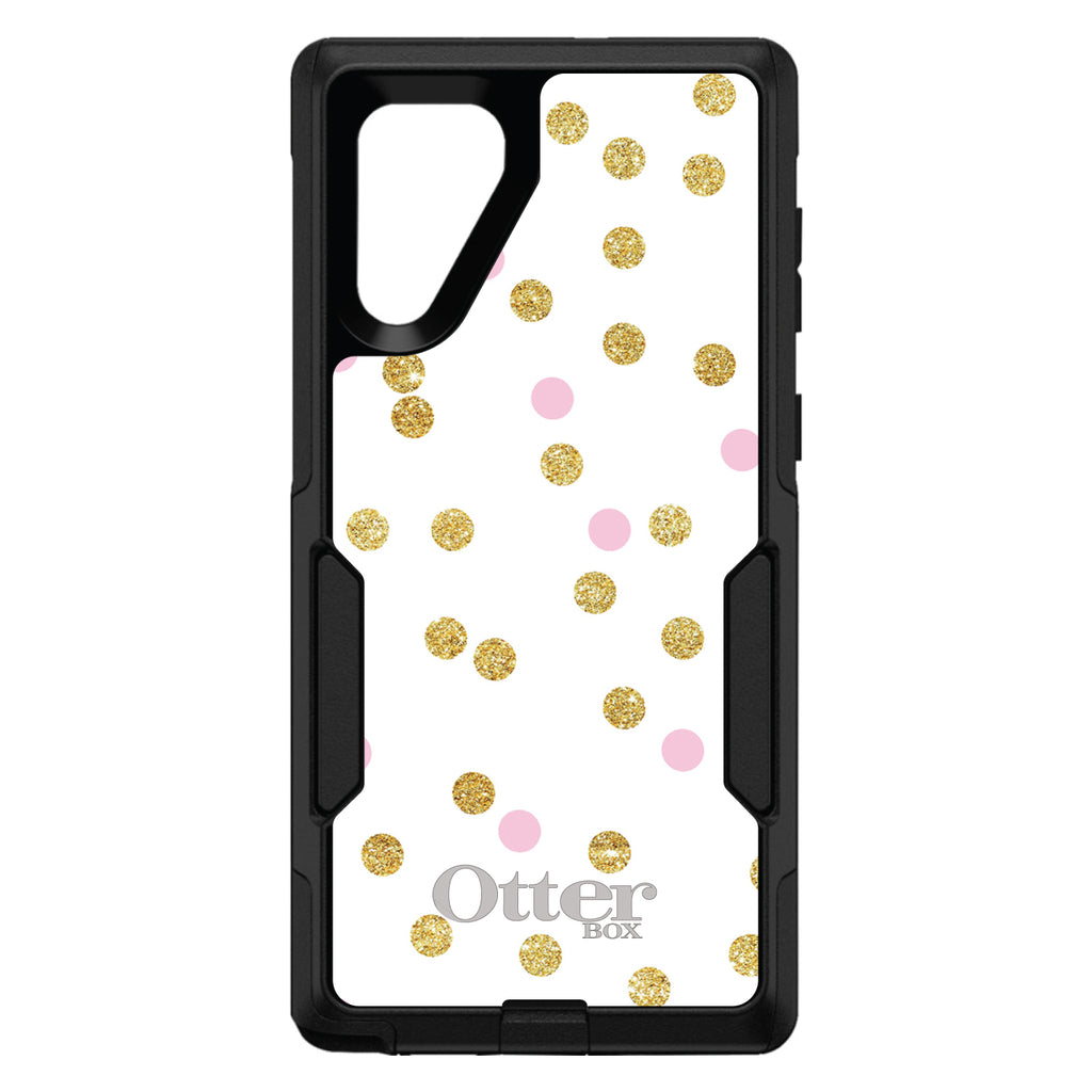 Pink & Gold Print, White / Pink / Gold Dots Pattern OtterBox Commuter Case for iPhone & Galaxy, view 13
