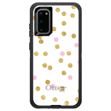 DistinctInk™ OtterBox Defender Series Case for Apple iPhone / Samsung Galaxy / Google Pixel - Pink & Gold Print - White / Pink / Gold Dots Pattern