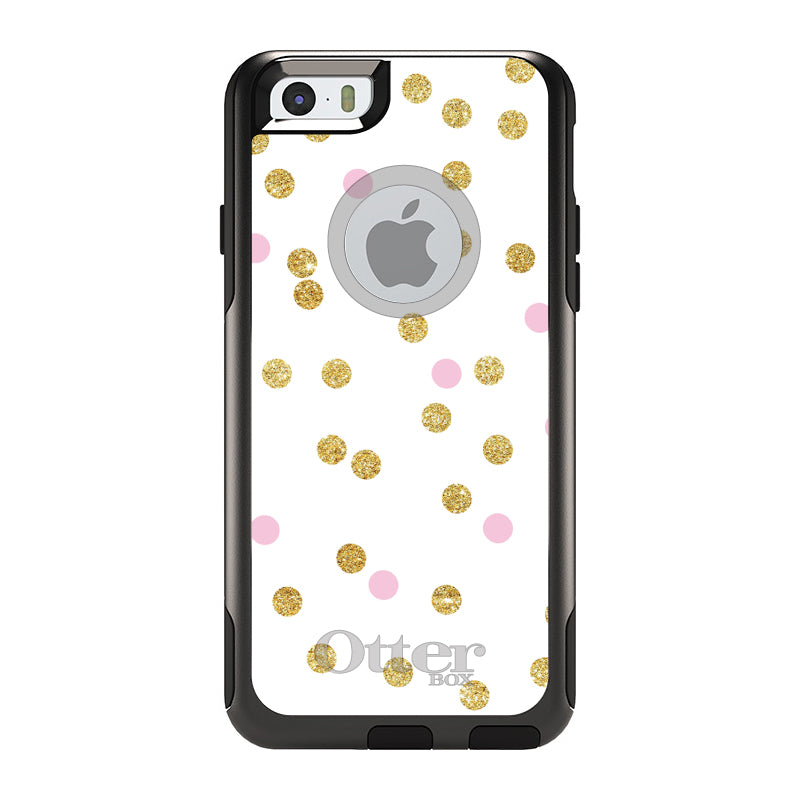 Pink & Gold Print, White / Pink / Gold Dots Pattern OtterBox Commuter Case for iPhone & Galaxy, view 4